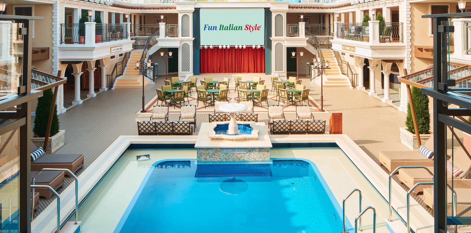 Splashes of Fun at Carnival Firenze’s Pool Area