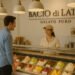 Customer ordering gelato at Bacio di Latte in Brentwood, Los Angeles, with colorful flavors displayed in the case.