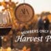 A festive image featuring the AJA Vineyards logo and a full glass of red wine, with the text "Members Only Event - Harvest Party."