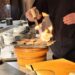 Chef torching a tray of nigiri at the counter during our TAIKUN omakase dinner at the Ritz-Carlton, Laguna Niguel