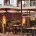Outdoor dining area at Shoreside Restaurant and Bar in Santa Monica