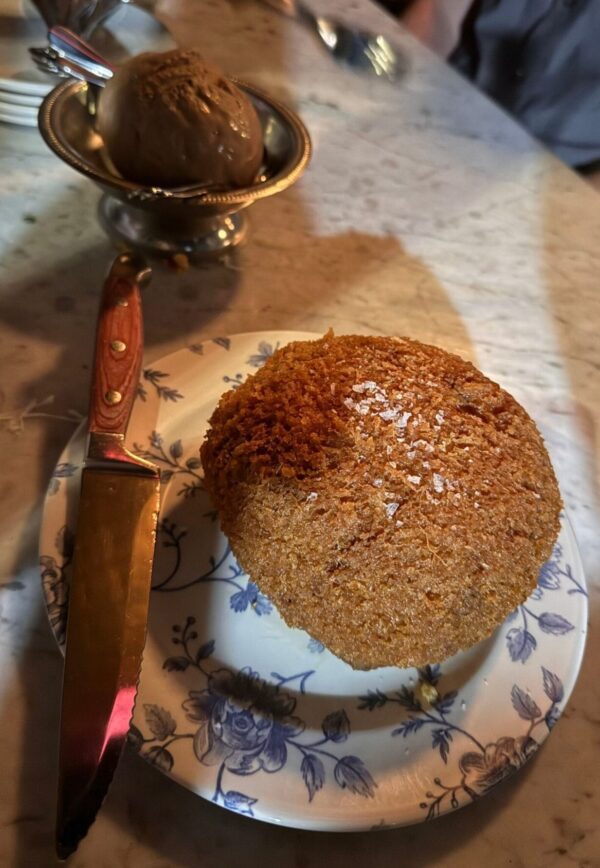 Deep fried flufferutter with housemade nutella ice cream at Black Market Liquor Bar in Studio City