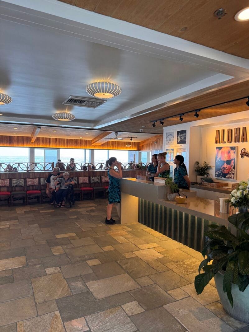 Inside the newly remodeled Duke's Malibu — host stand and entrance