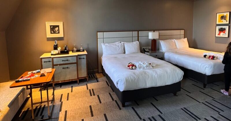 Deluxe Double Family Room at the London Marriott County Hall with two beds