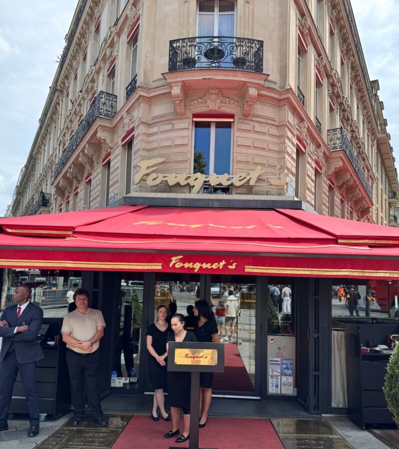Fouquet’s on the Champs-Élysées, where we had lunch on our day trip from Le Havre to Paris