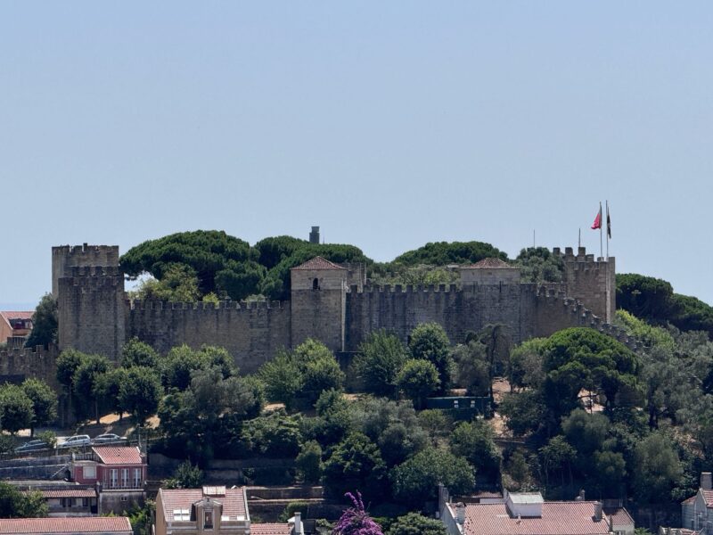 São Jorge Castle on a hill in Lisbon, Portugal
