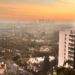 Sunset view over the West Hollywood skyline from The Roof at the West Hollywood Edition rooftop bar