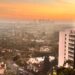 Sunset view over the West Hollywood skyline from The Roof at the West Hollywood Edition rooftop bar