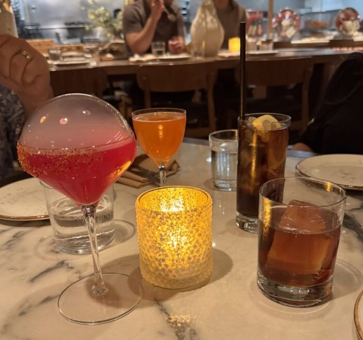A selection of drinks including