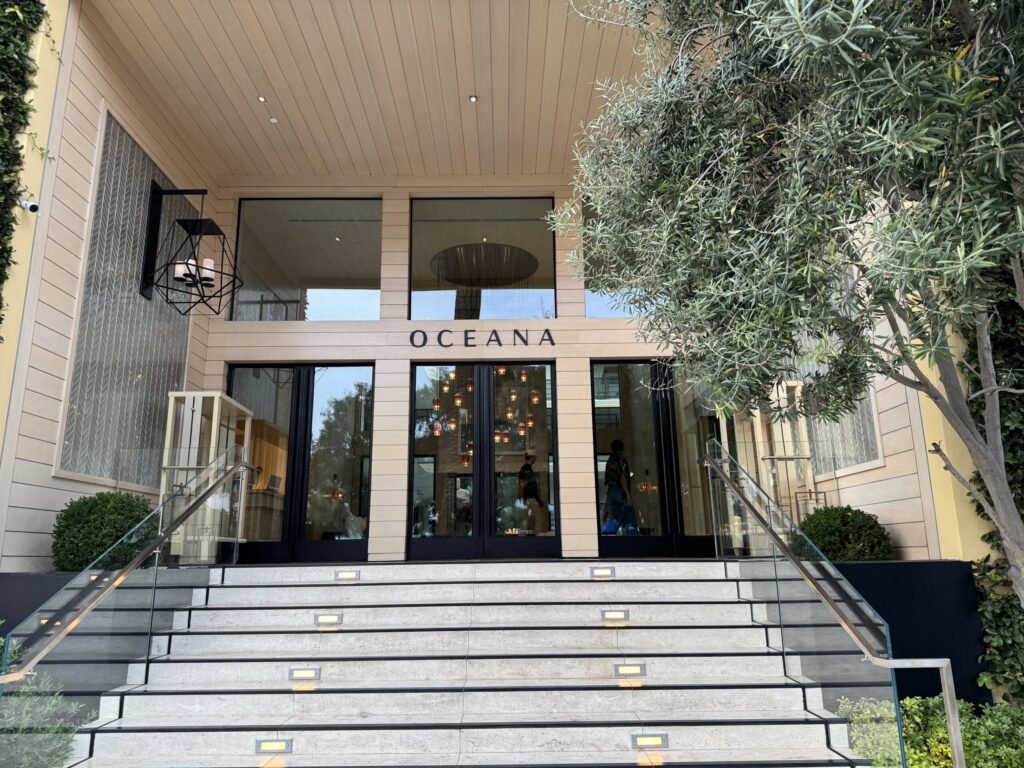 Entrance to the Oceana Hotel on Ocean Avenue, home of La Monique Santa Monica
