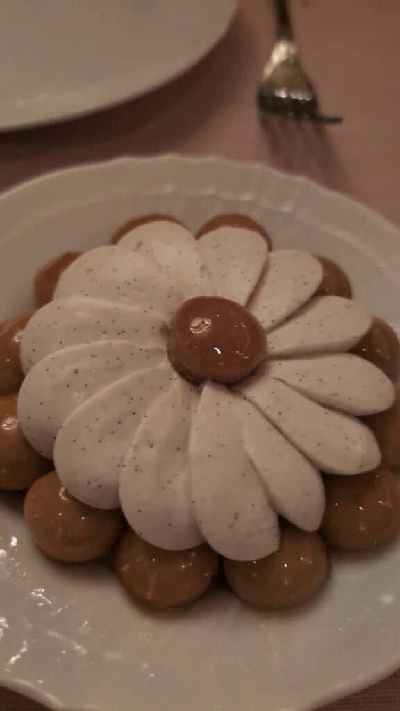 Vanilla St. Honoré dessert at Muse restaurant in Santa Monica