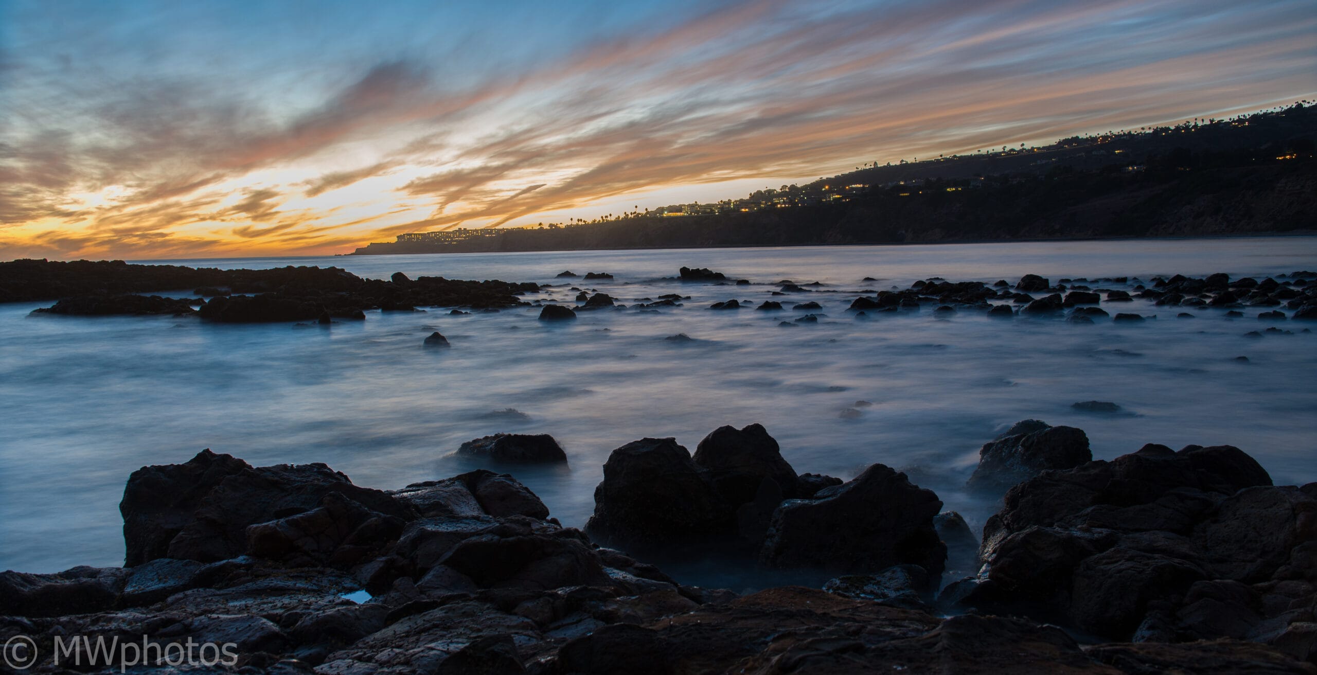 Long exposure coastal shot of Abalone Cove on the Palos Verdes Peninsula near Terranea Resort
