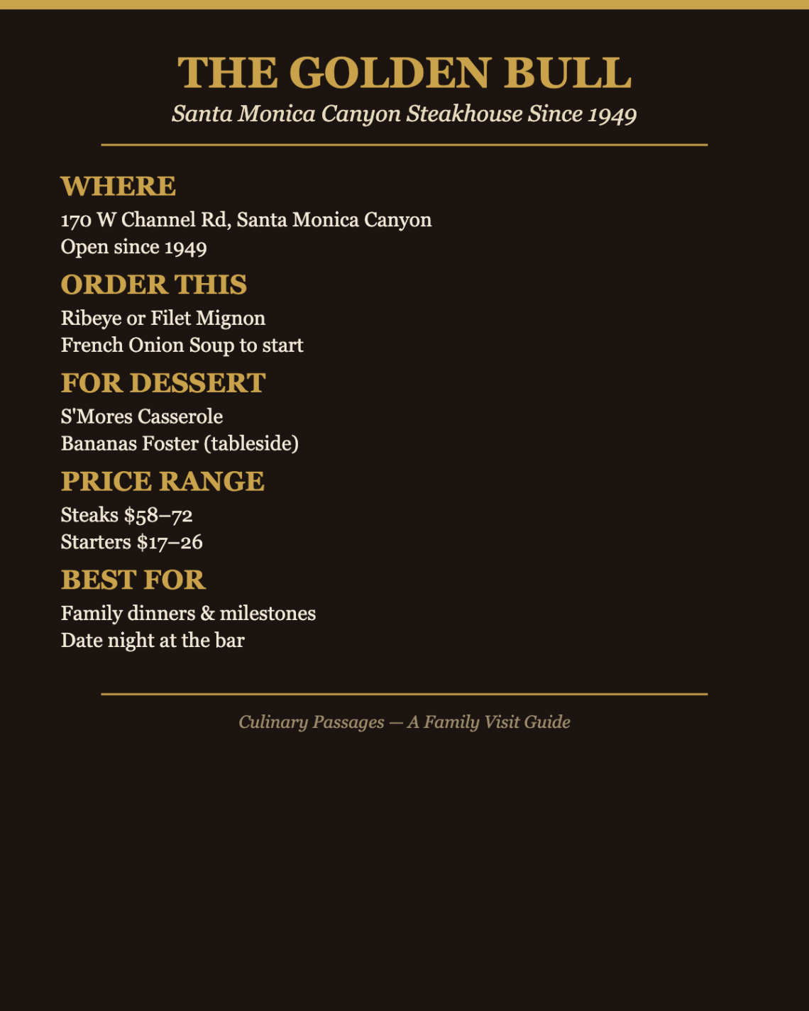 Golden Bull Santa Monica visit guide: location, what to order, dessert, price range, and best time to go