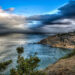 Coastal seascape view of the Rancho Palos Verdes peninsula near Terranea Resort