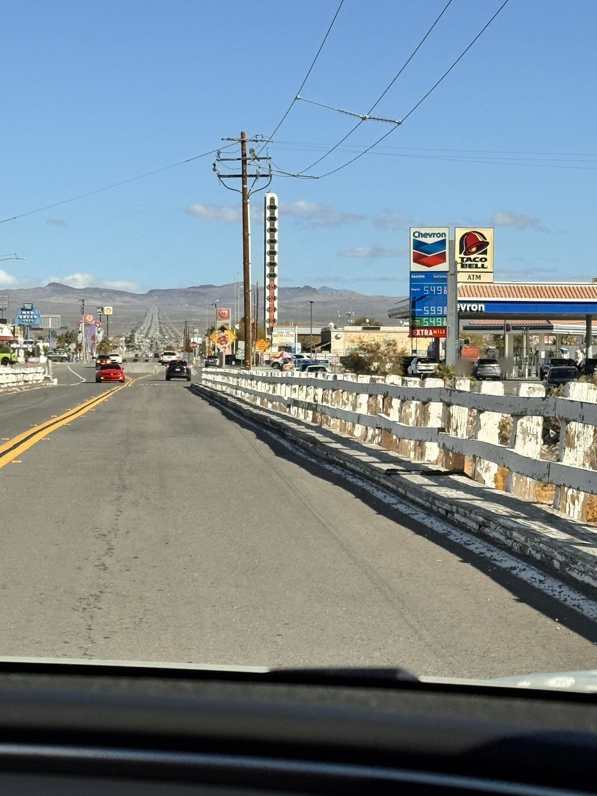 Driving through Baker, California, on the I-15 from Los Angeles to Las Vegas