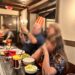 Family watching the chef at a hibachi table at Benihana Encino