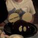 Mickey-shaped chocolate birthday cake at Wine Country Trattoria in Disney California Adventure