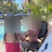 Kids by the pool at the Fairmont Miramar next to Fig Santa Monica