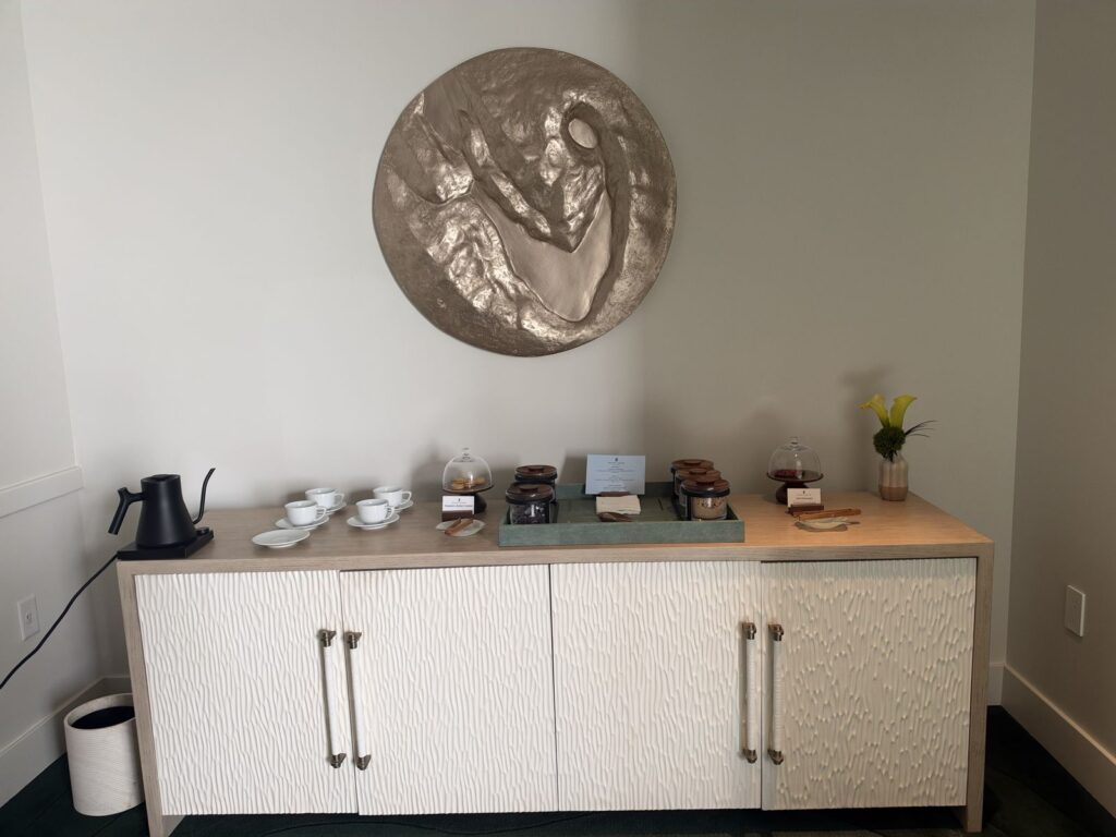 Tea and snack station at the Ritz-Carlton Laguna Niguel spa